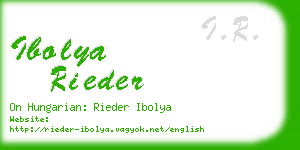 ibolya rieder business card